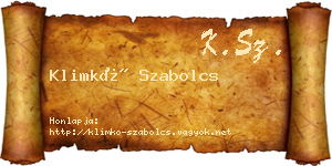 Klimkó Szabolcs névjegykártya