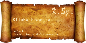 Klimkó Szabolcs névjegykártya