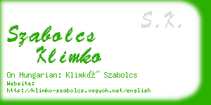 szabolcs klimko business card